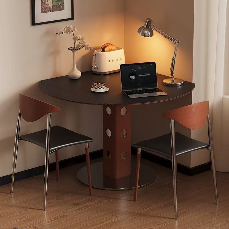 Mesa de comedor plegable cuadrada de madera sólida, mesa redonda de madera sólida, mesa redonda multifuncional para el hogar