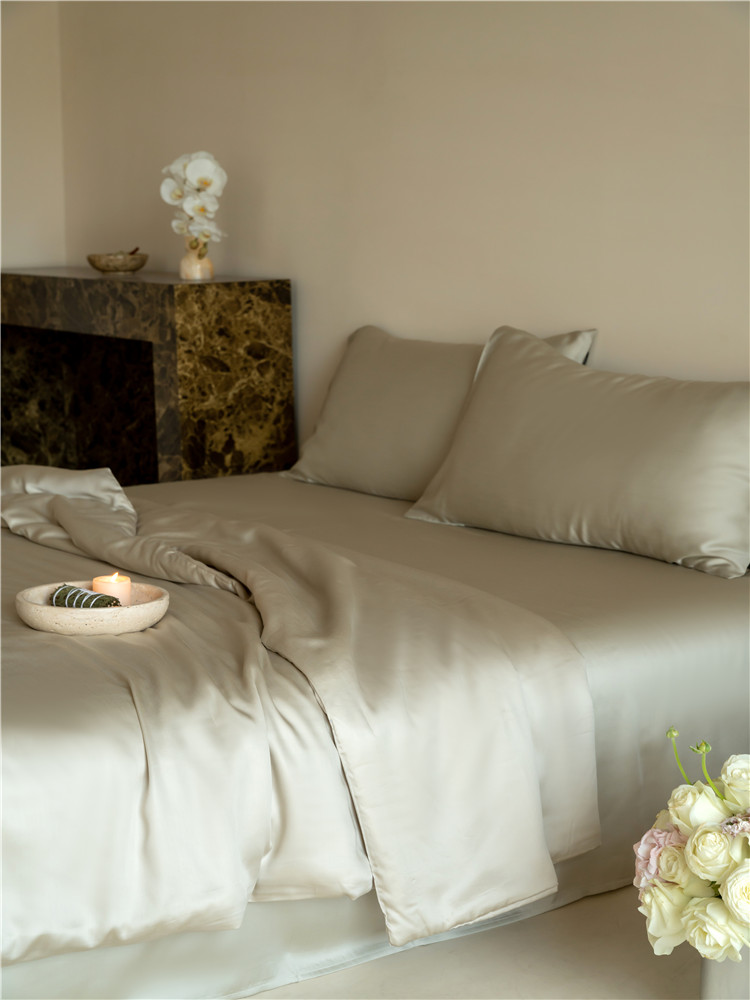 Ice Silk Cooling Duvet Cover 80-count Tencel Double-sided Four-piece Set Of Fitted Sheets, Lyocell Silky Smooth For Sleeping Naked In Summer,_voghion.com