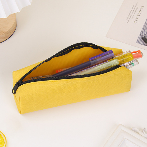 Exam pen bag, simple ins style niche stationery box with printable logo, solid color stationery bag, compact portable pencil bag