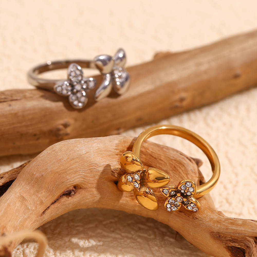 Flower Opening Stainless Steel Ring