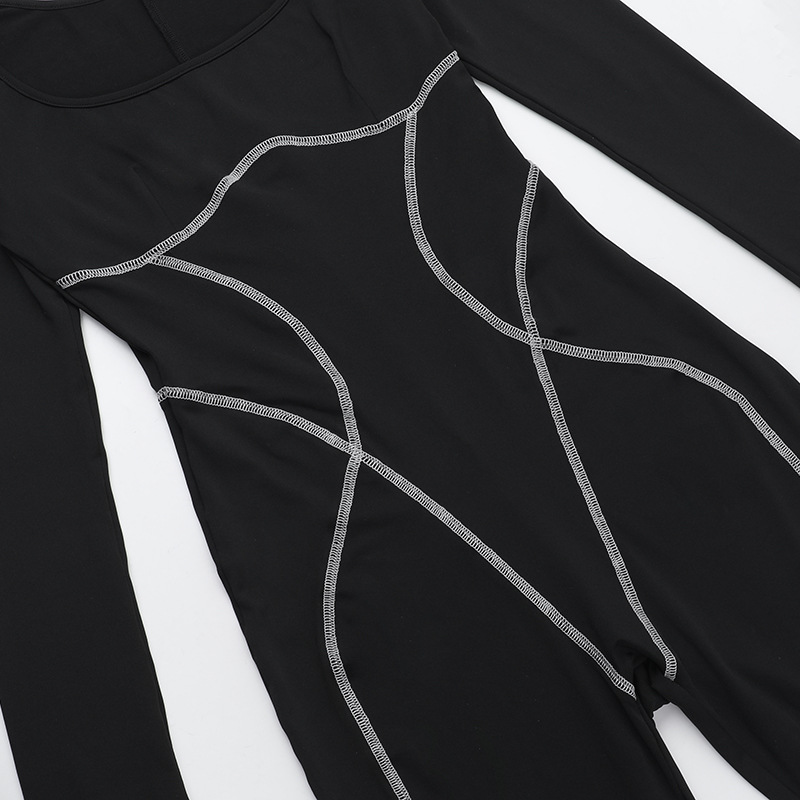 Mono de otoño para mujer, ropa de calle personalizada, sexy, ajustado, con cuello cuadrado y abertura