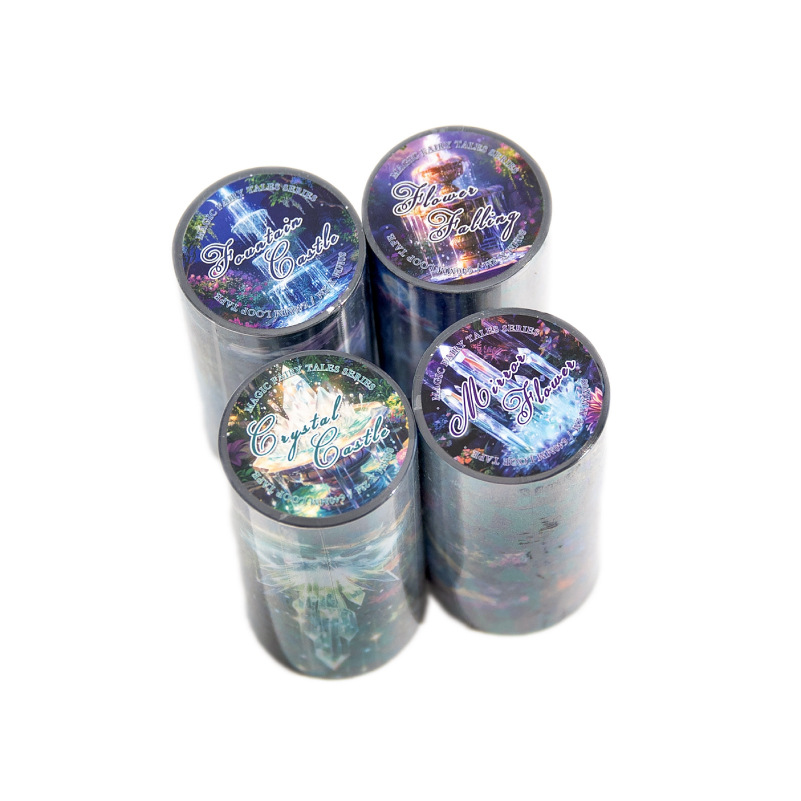 Yan JiChang cinta adhesiva de ciclo mágica serie de cuentos de hadas material forestal pegatinas de película flash pegatinas de base retro cinta adhesiva de contabilidad manual