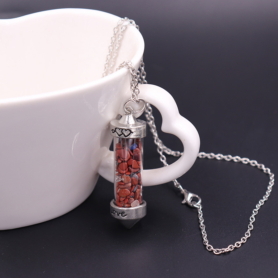 Nuevo collar largo de cristal con doble punta cónica y piedras trituradas, estilo corazón, amor, pareja, cadena para suéter, venta al por mayor image 11
