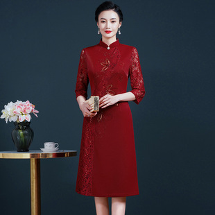 2025 New Mother's Wedding Banquet Dress Spring & Fall Noble Mother-In-Law Dress Classy Mother-In-Law Wedding Banquet Dress