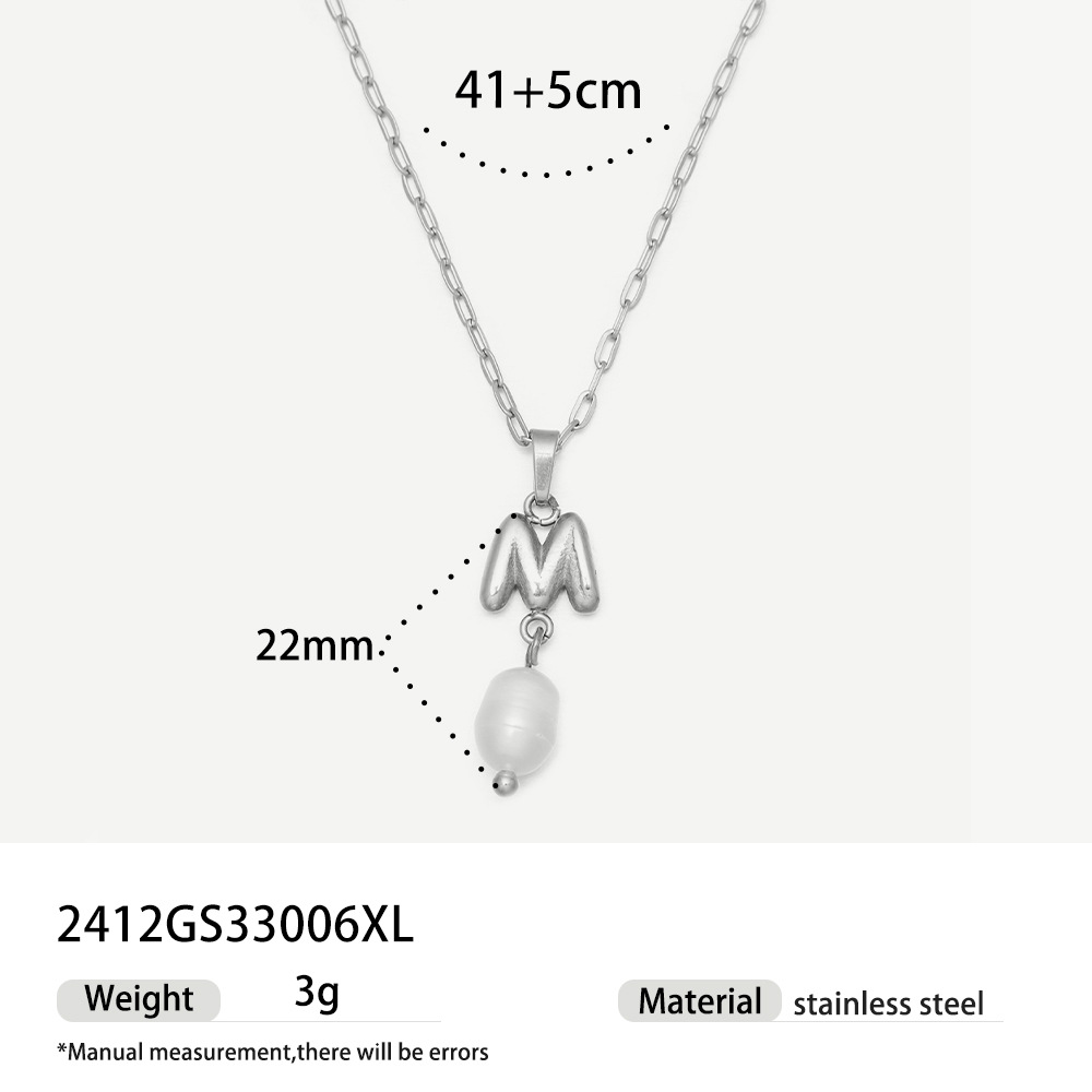 TENA collar de acero inoxidable de perlas verdaderas simplista de alto nivel nicho de diseño de acero de titanio collar de collar para mujeres image 30