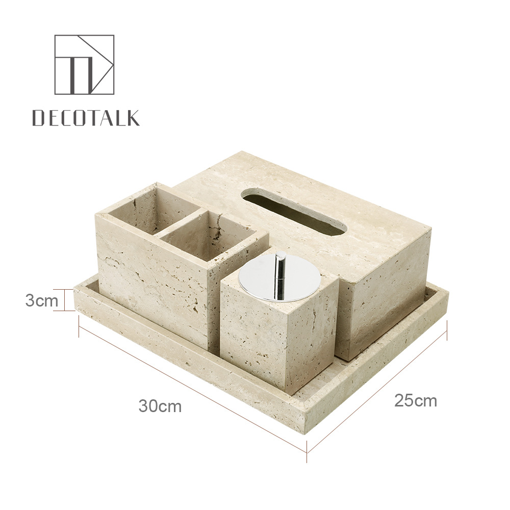 Huangdong Stone Baño de baño de cinco piezas conjunto de lavado conjunto de inodoro de mármol bandeja modelo decoración de la habitación "Viento silencioso"