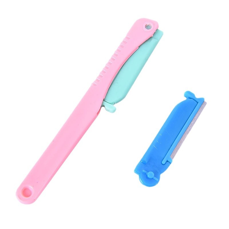 Cuchilla reemplazable traje plegable ceja trimmer salón de belleza de las mujeres maquillaje profesional de seguridad raspador de cejas