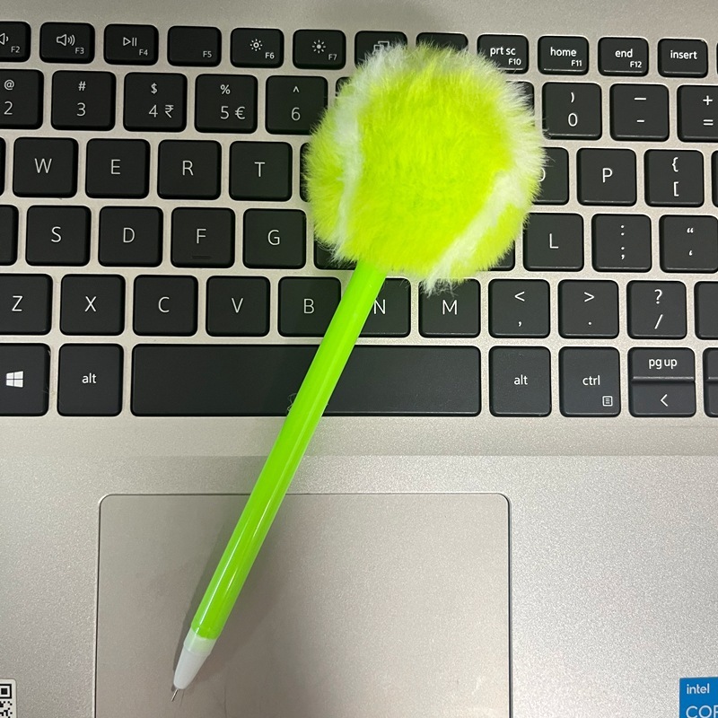 工場直販プラスチックファーボールペン卸売学生楽しいぬいぐるみテニスペン広告ギフトペンテニスボール小さなギフト|undefined