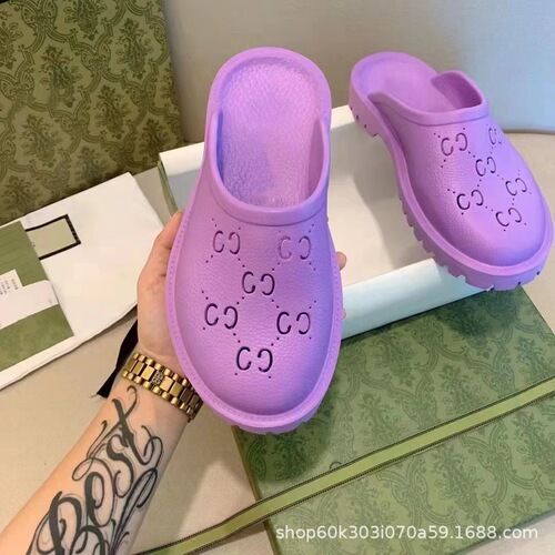 G Brand Hole Shoes  New Fashion Round Toe Outdoor Beach Sandals Thick Sole Slippers for Women, Overseas Trade Supply, Plus Size