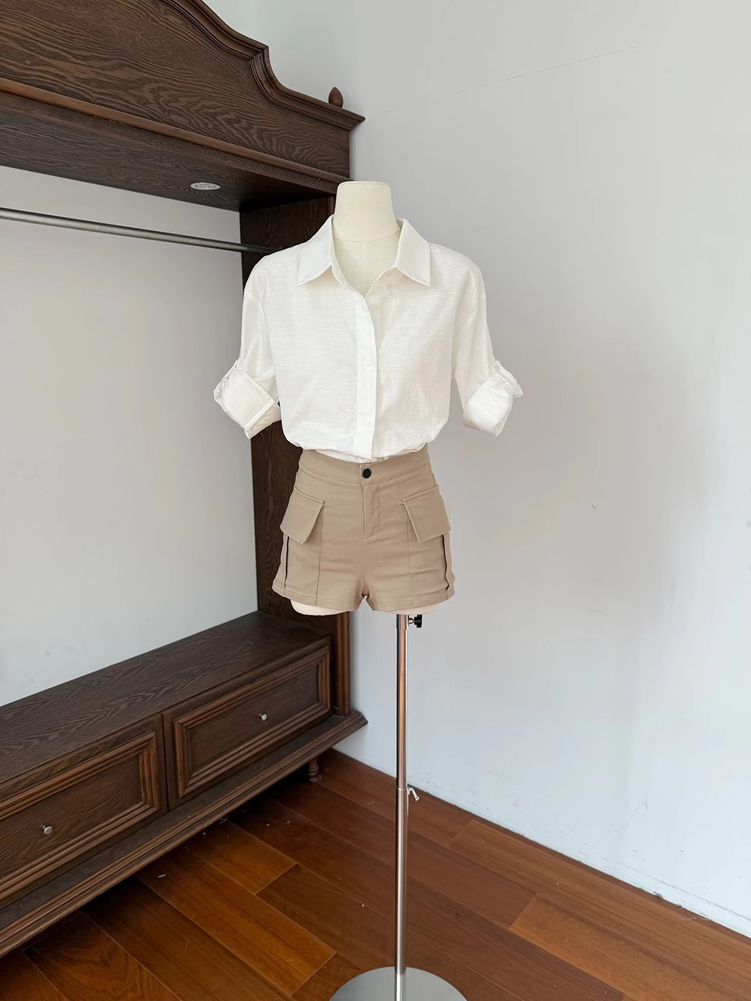 Linen Cotton Relaxed 100% Shirt Women's Spring and Summer New Polo Collar Casual Top 2