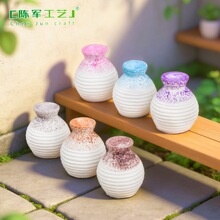 微景观多肉摆件树脂工艺品仿真陶瓷细口小花瓶创意家居桌面小摆件