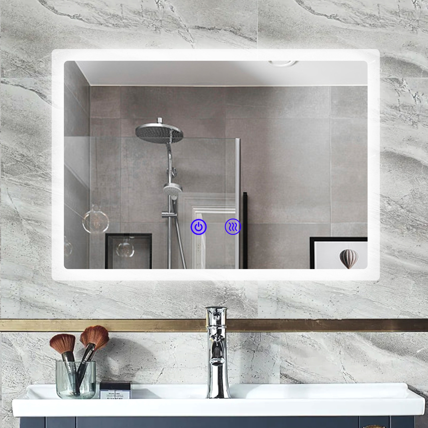 High -definition LED smart bathroom mirror backlight lens anti -fog…