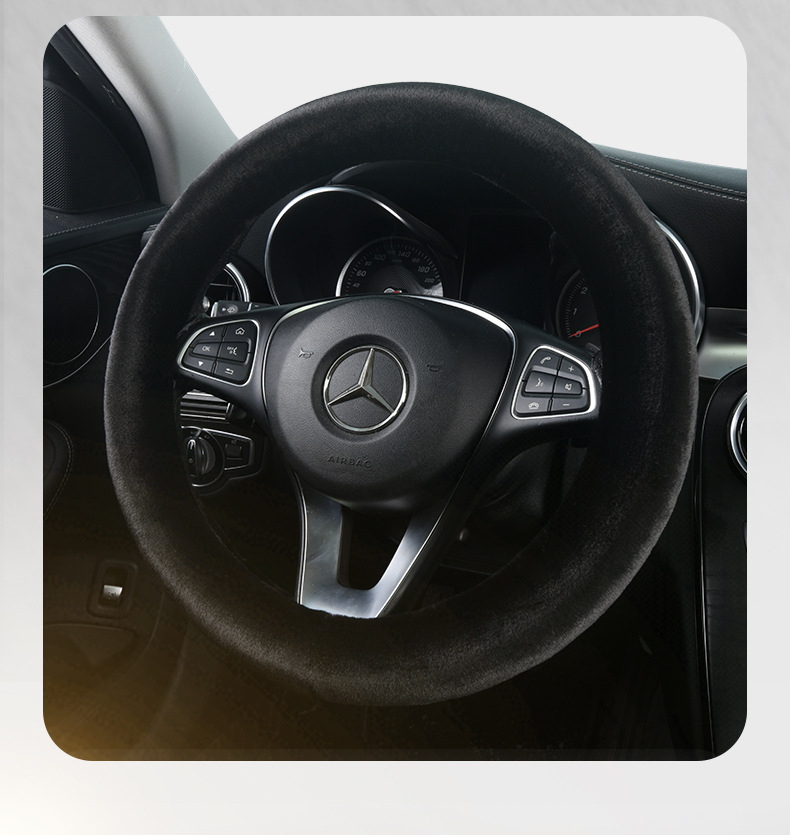 Car steering wheel cover winter plush mink velvet winter warm solid color handle short fluff cross-border a generation of hair