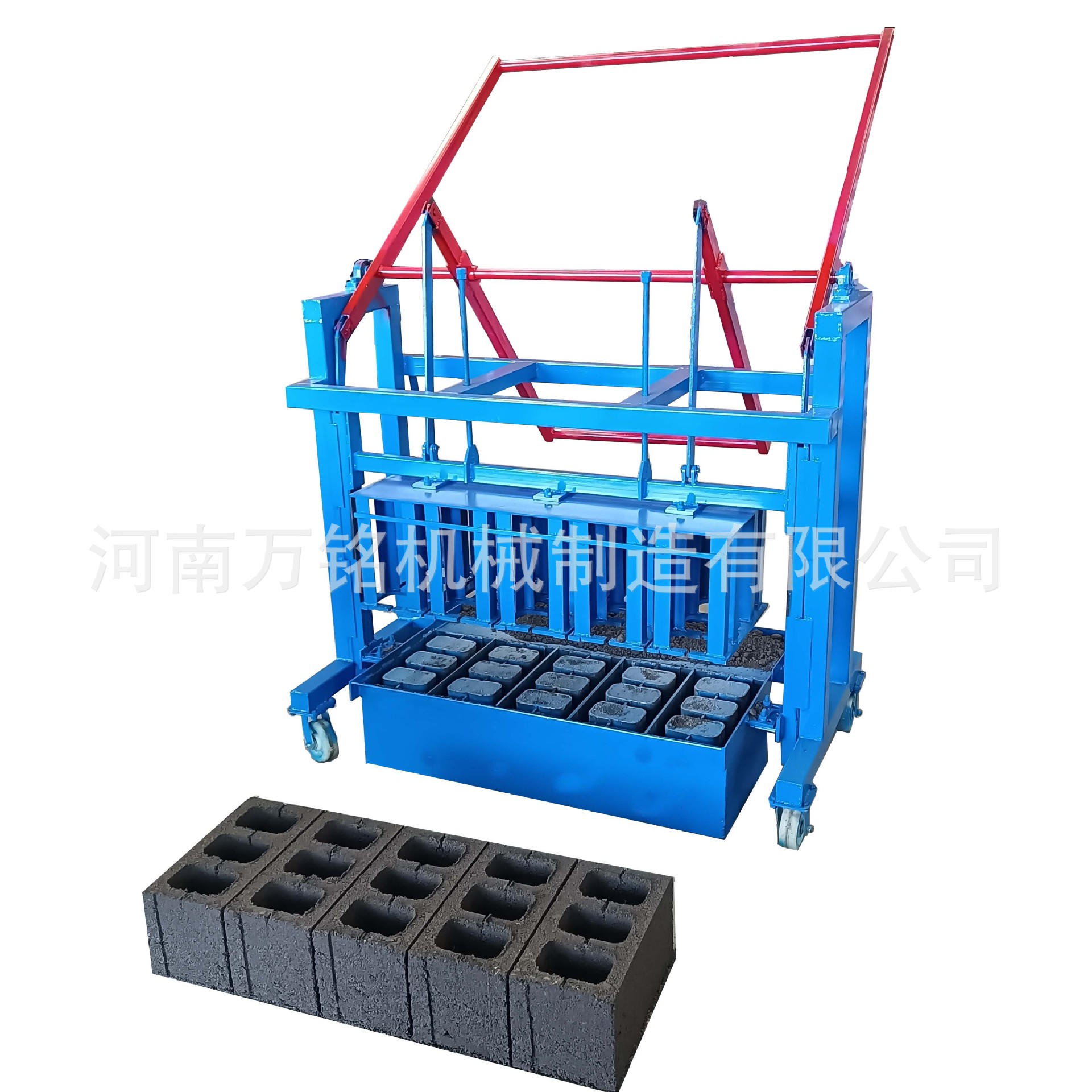 Exportación de Asia central y semiautomática máquina de formación de bloques huecos pequeña máquina de ladrillo de cemento sin quemar máquina de ladrillo de residuos de construcción