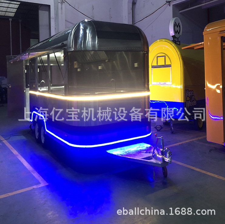 上海亿宝出口法国小吃车镜面车景点车餐饮车可按要求做trailer