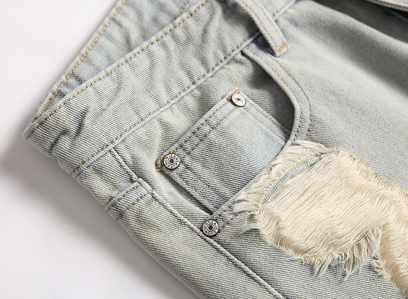 Pantaloncini jeans uomo distressed taglio dritto casual vintage_voghion.com