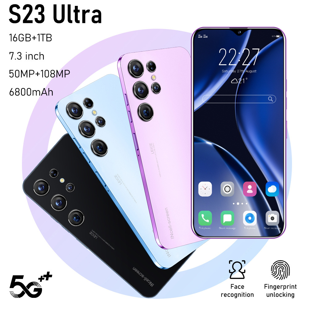 Cross border real 6+128G smart cross-border smartphone S23Ultra high-definition large screen foreign trade 4G Android smartphone