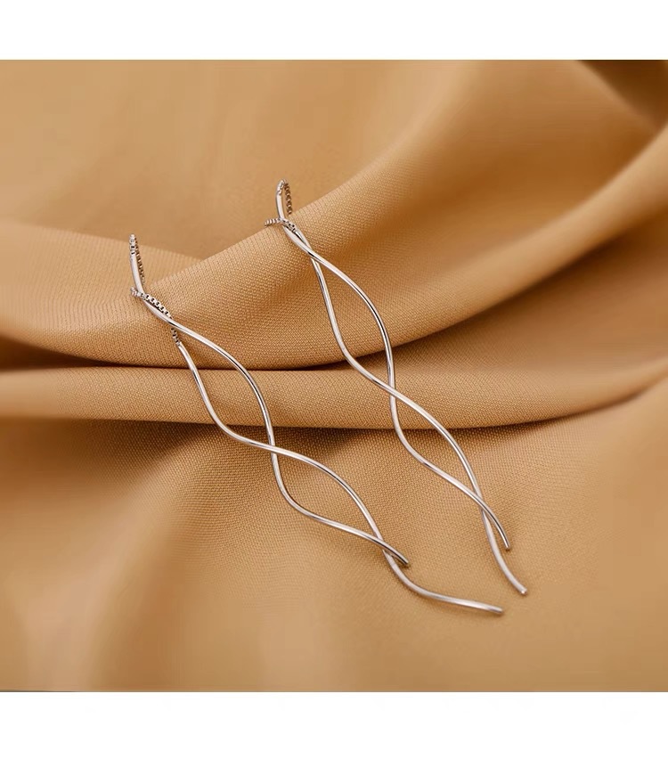 Holiday, Daily Occasion 1 Pair 925 Sterling Silver Solid Color Drop Earrings