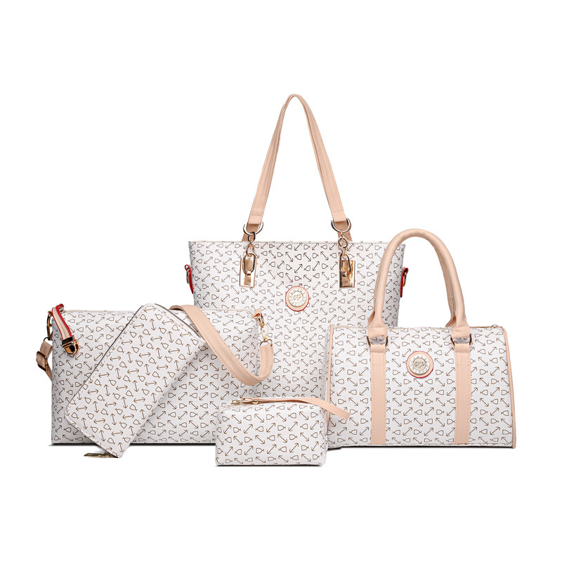 2025 New Women's Baozi Mother Bag Five-Piece Set Fashionable Bone Pattern Shoulder Crossbody Handbag Women's Bag Wholesale Dropshipping 2025 New Women's Baozi Mother Bag Five-Piece Set Fashionable Bone Pattern Shoulder Crossbody Handbag Women's Bag Wholesale Dropshipping