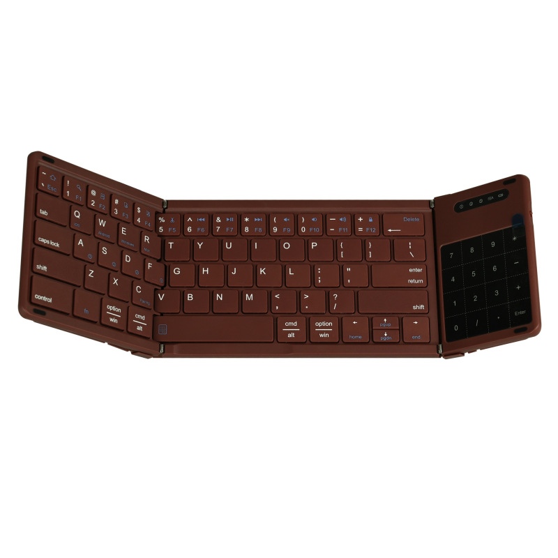 タッチパッド付きワイヤレス折りたたみ Bluetooth キーボードポータブル充電式ノートブックタブレットサイレントオフィス折りたたみキーボード|undefined