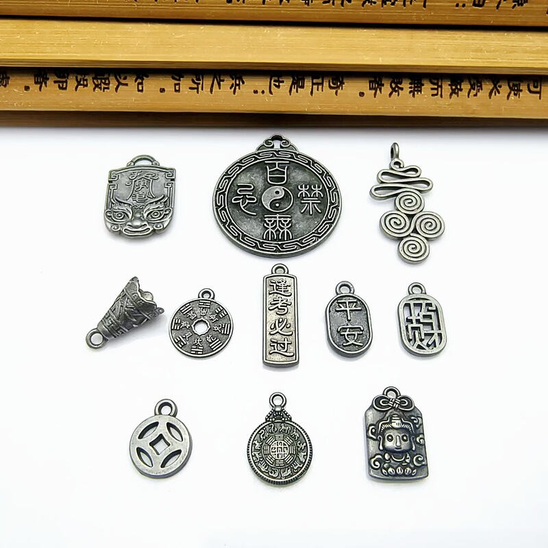 Tiantie Alloy Color Preservation Retro Style National Style Xizang Silver Every Test Will Be to be no. 1 Tai Chi Jewelry Bracelet Small Pendant Tiantie Alloy Color Preservation Retro Style National Style Xizang Silver Every Test Will Be to be no. 1 Tai Chi Jewelry Bracelet Small Pendant