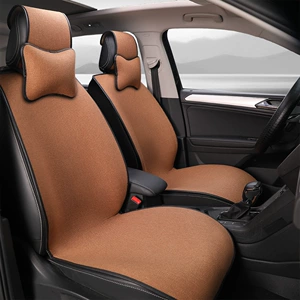 Car seat cushions, suitable for all seasons, made of breathable linen, designed for ventilation and to prevent overheating in summer, and come as a full set for the entire car
