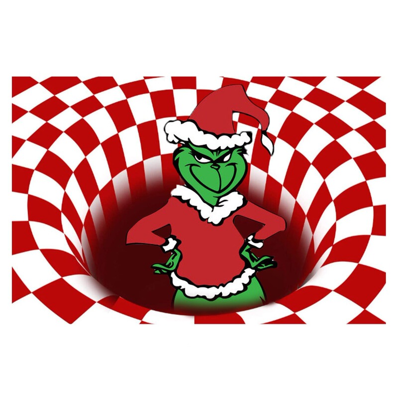 クロスボーダーのクリスマスの入り口の水晶の絨毯の足のマットは家に入って家に入るドアのマットの家庭用のお祝いの赤い漫画の滑り止めのマットに入ります。|undefined