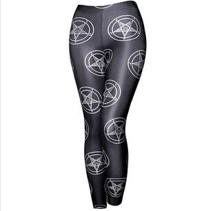 Starry Sky Digital Printing Wholesale Geometric Five-Pointed Star Tight Leggings with High Elasticity and Slimming