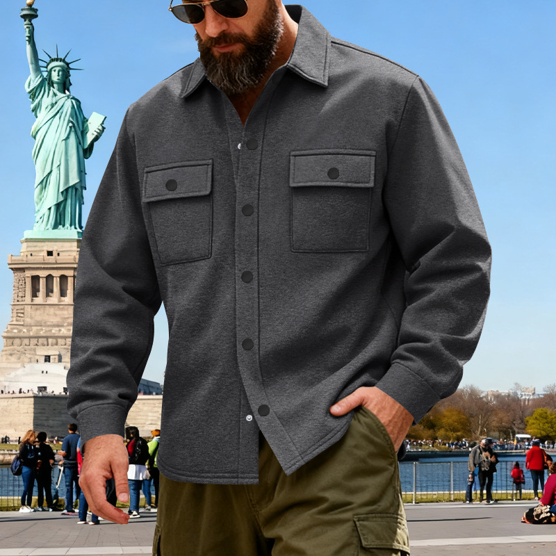 Chaqueta Abrigada de Invierno Estilo Americano para Hombre, Forrada de Felpa, Holgada, para Trabajo al Aire Libre, 2025
