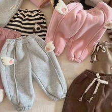 女童2023冬季加绒加厚裤童装韩版宽松百搭保暖卫裤运动裤一条过冬