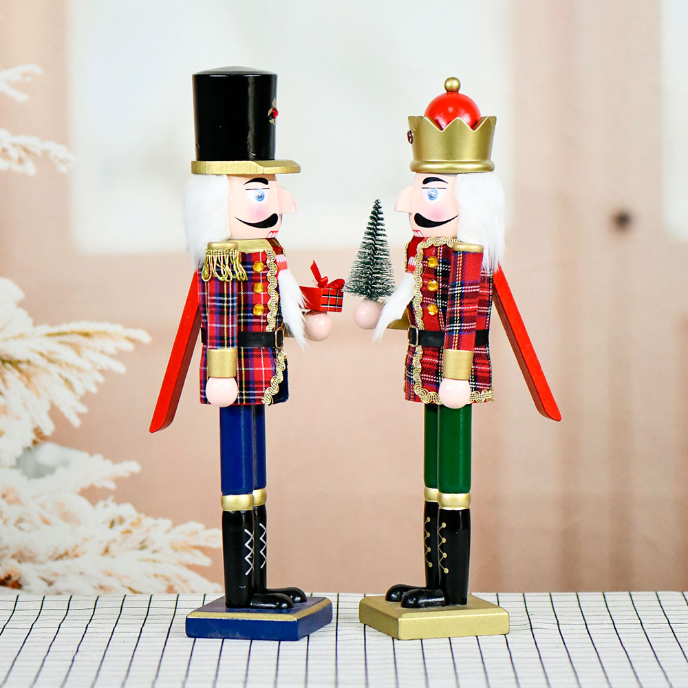 38cm estilo europeo cascanueces decoración tela a cuadros regalo de Navidad Amazon spot ventas directas de fábrica nuevos productos