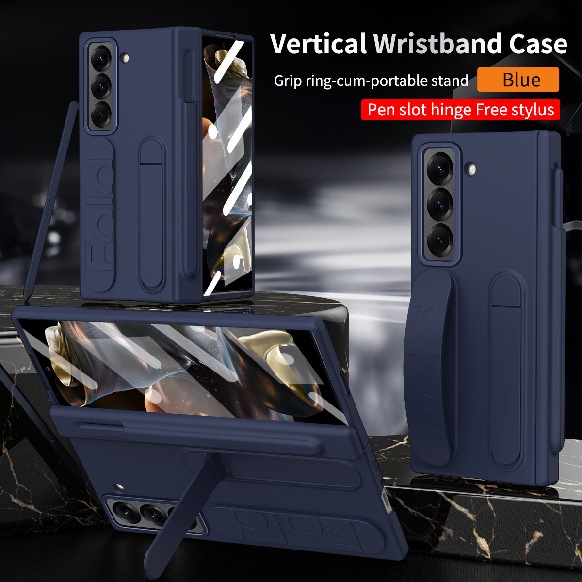 Blue [Shell Film + Wristband + Stand + Pen Tray]