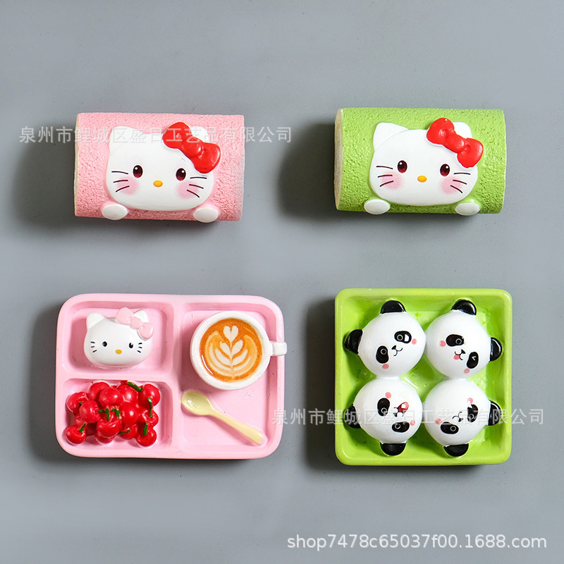 新款创意仿真食玩树脂冰箱贴3D卡通小猫系列磁性贴厂家批发|undefined