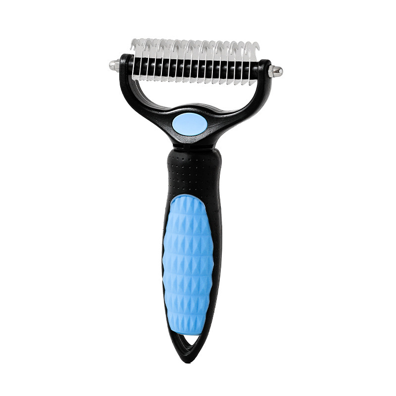 Pein de nodo abierto perros y gatos peludos de doble cara aparatos de corte de pelo para mascotas Teddy de pelo dorado pein de depilación