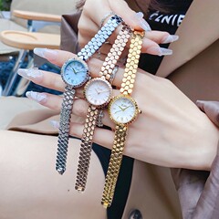詩高迪圓形ins風時尚輕奢氣質手鍊表女表個性錶帶女士手錶女