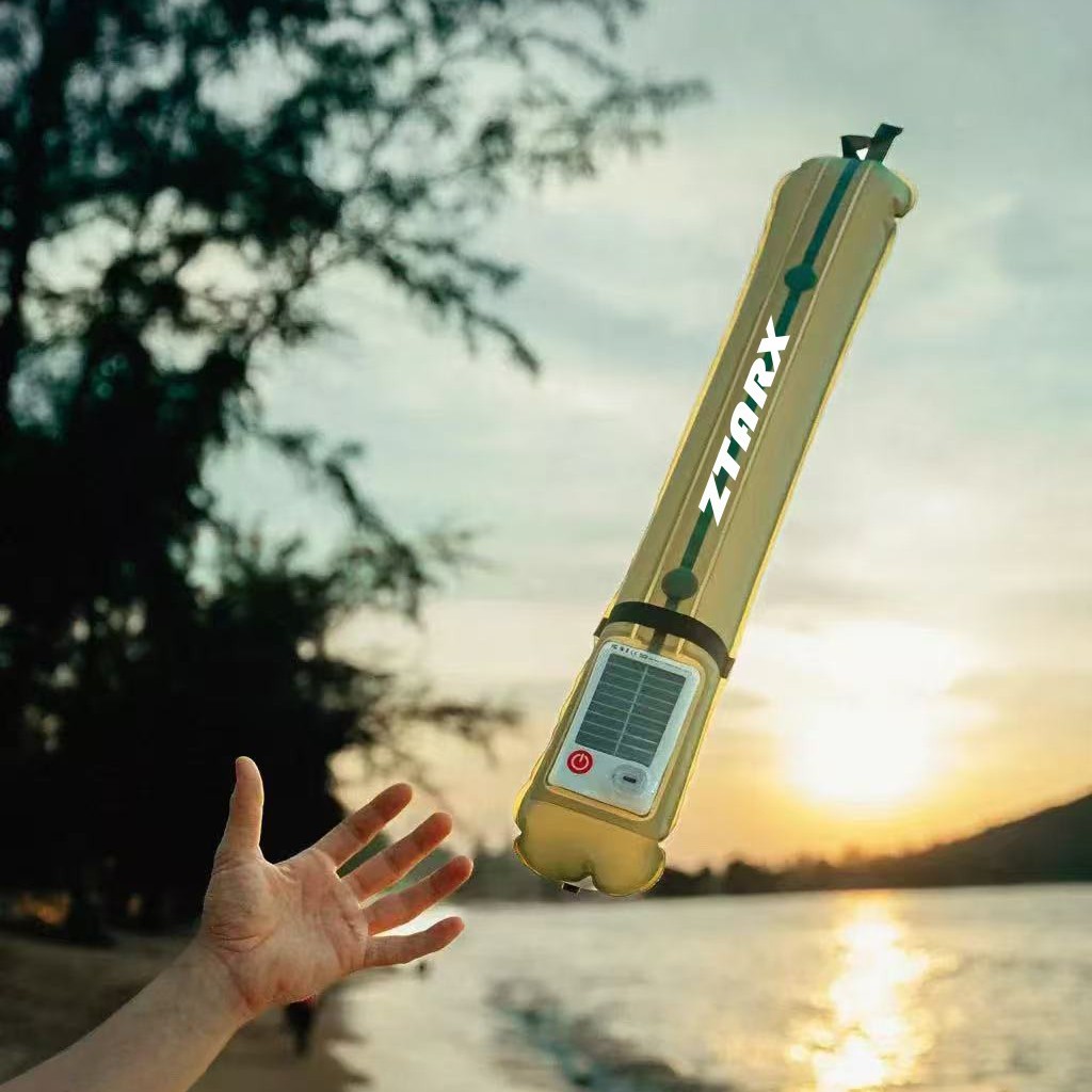 ZTARX lámpara de estilo de acampada al aire libre lámpara inflable colorida columna de aire luz de relleno impermeable plegable magnética solar lámpara de estilo de acampada