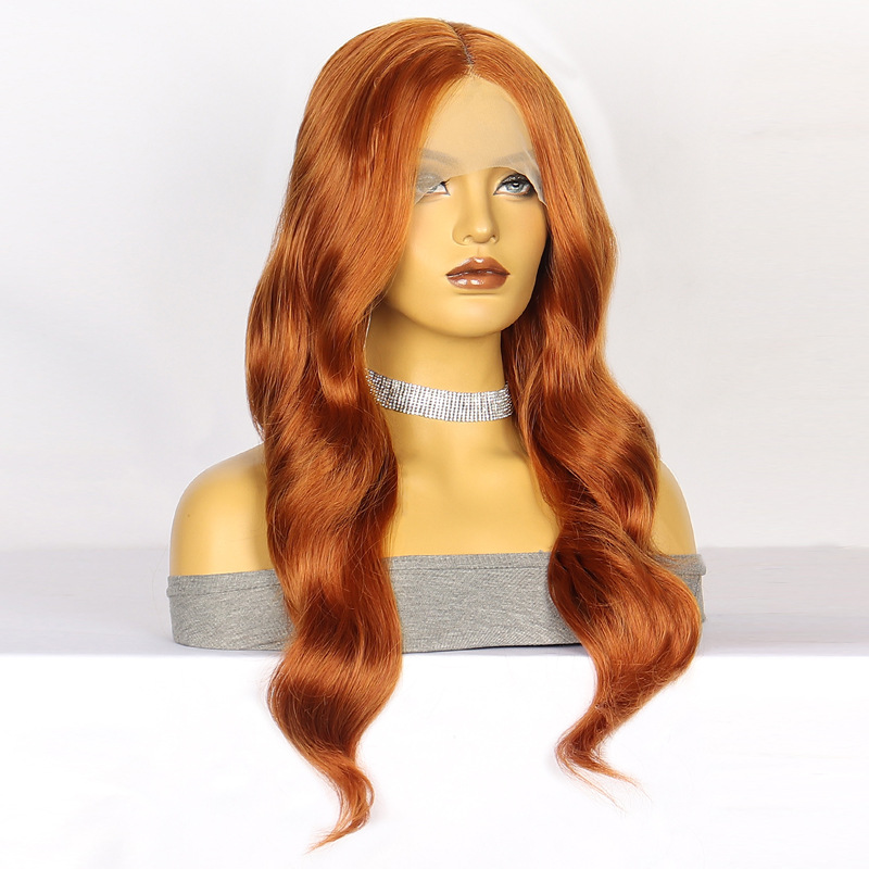 high temperature wire Hair Material Centre Parting Bangs Types Women's Elegant Weekend High Temperature Wire Centre Parting Long Curly Hair Wigs