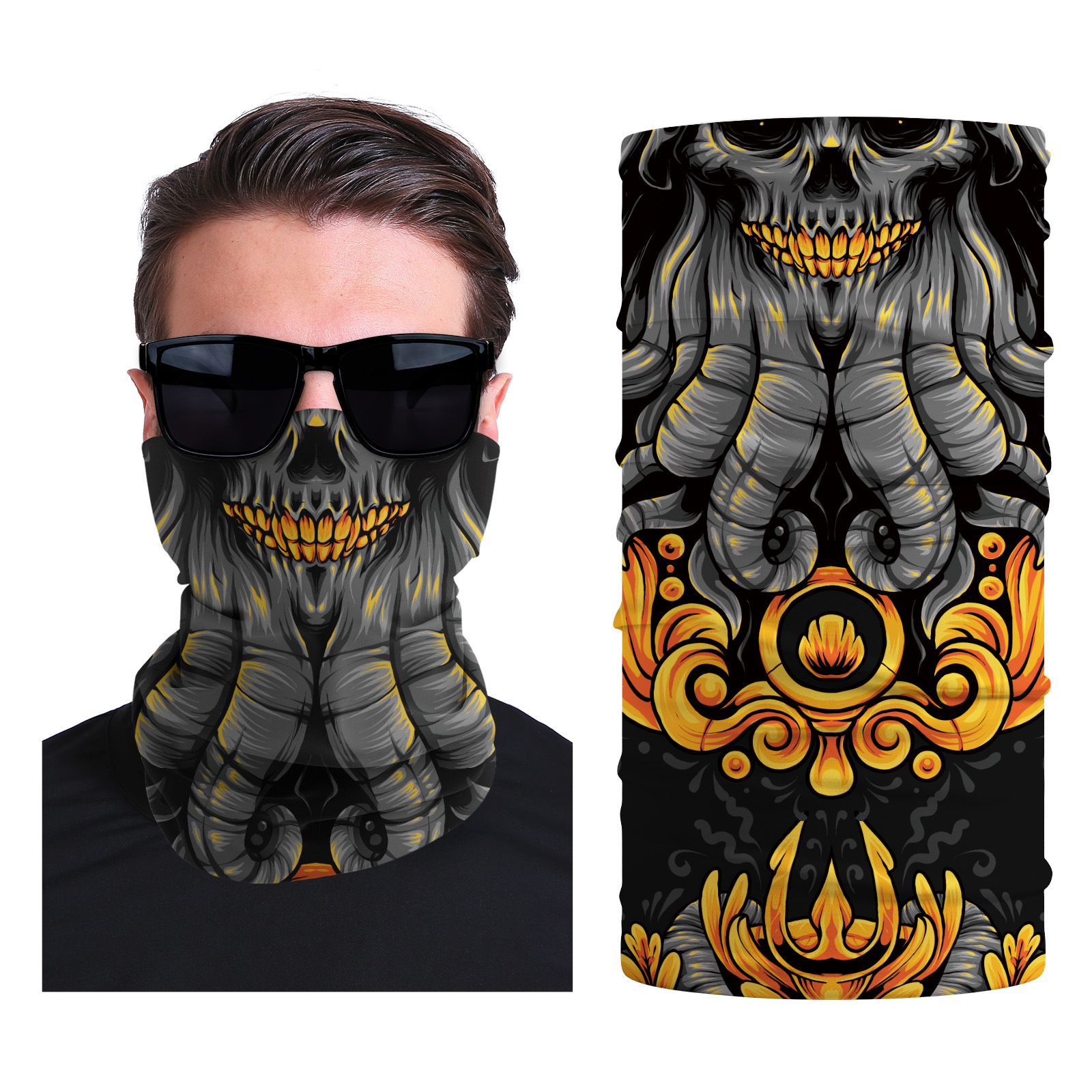 Xun hui transfronterizo media cara cráneo bufanda mágica sombrilla de viaje al aire libre máscara de equitación cuello de protección uv