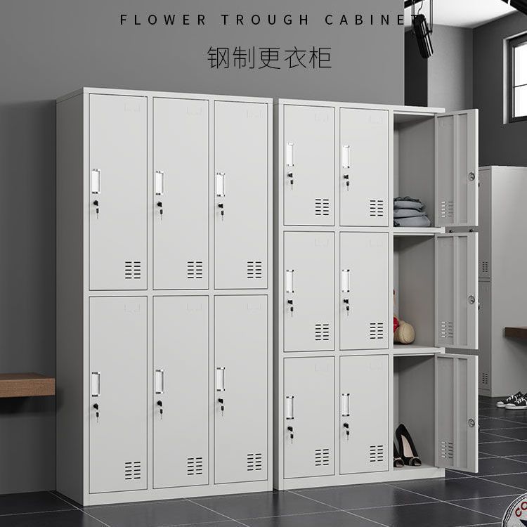 Steel Employee Locker with Lock, Iron Wardrobe, Iron Storage Cabinet, Dormitory Wardrobe, Workshop Cupboard, Shoe Cabinet