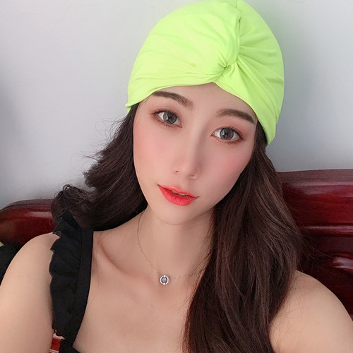 Ins Lady Swimsuit Cap, Non-Waterproof Solid Color Comfortable Non-Tight Head Long Hair Plus Size Swimming Cap Hot Spring Women's Swimsuit Cap