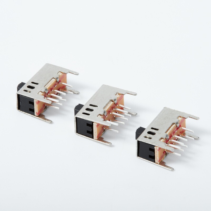 SS23D03 double-row two-speed eight-foot toggle switch 2P3T bipolar three-position vertical in-line sliding switch