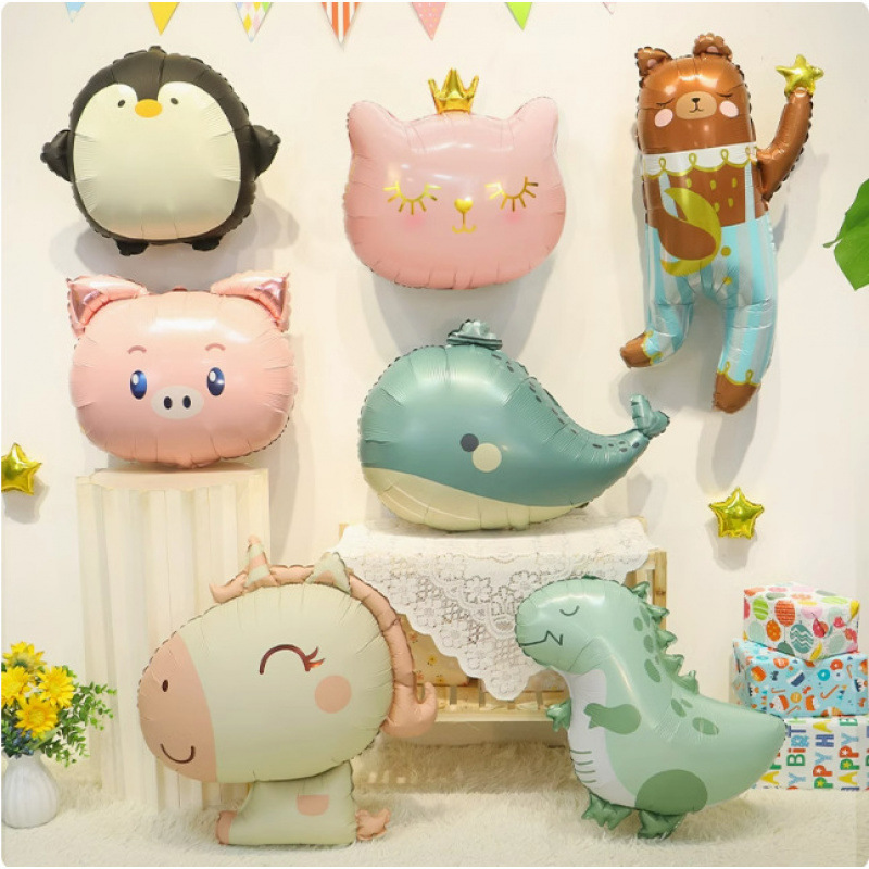 漫画の動物恐竜クマクジラアルミフィルムバルーン赤ちゃん誕生日パーティーショッピングモールイベント装飾シーンレイアウト|undefined