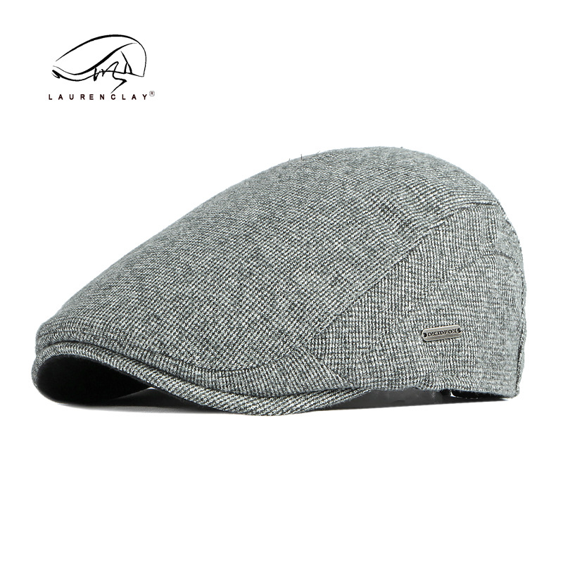 Sombrero retro británico de las mujeres del otoño y el invierno Nuevo casquillo enarbolado casual versátil gruesa boina caliente sombrero delantero de los hombres