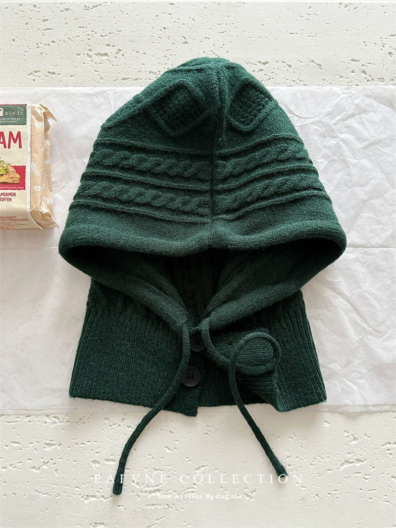Retro winter keep warm scarf, woolen knitted hat, for beloved
