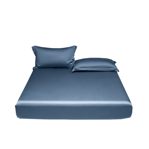 High-end 200 count long-staple cotton fitted sheet single piece pure cotton 100 cotton solid color light luxury high-end new bed cover wholesale