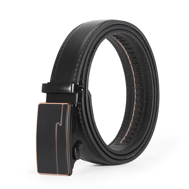 Cinturón de cuero para hombre cinturón fino de cuero de imitación 3.5 hebilla de hierro acrílico cinturón de pantalones de grano fino de negocios cinturón transfronterizo