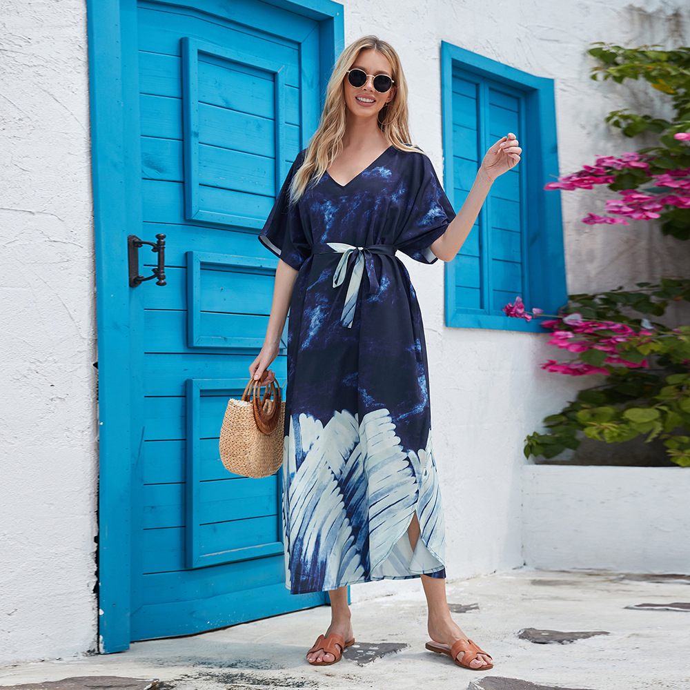 12-color transfronterizo Amazon nuevo Vestido de playa de vacaciones bikini ropa de protección solar traje de baño blusa 3903