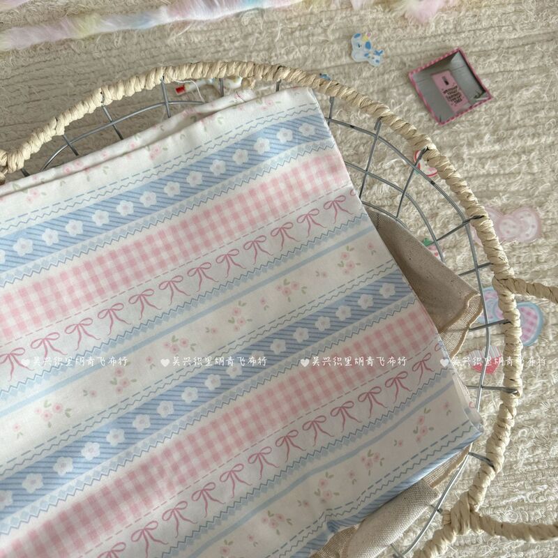 Cotton 40-Count Digital Printed Fabric Korean Style Bow Floral Fabric Women's Clothing Children's Clothing Family Clothing Home Clothing