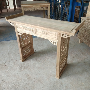 Solid Wood Strip Case, White Stubble, Table Case, Chinese-style Entrance Table, White Embryo, Chinese-class Strip Case, Antique Strip Table, Incense Case, Buddhist Table