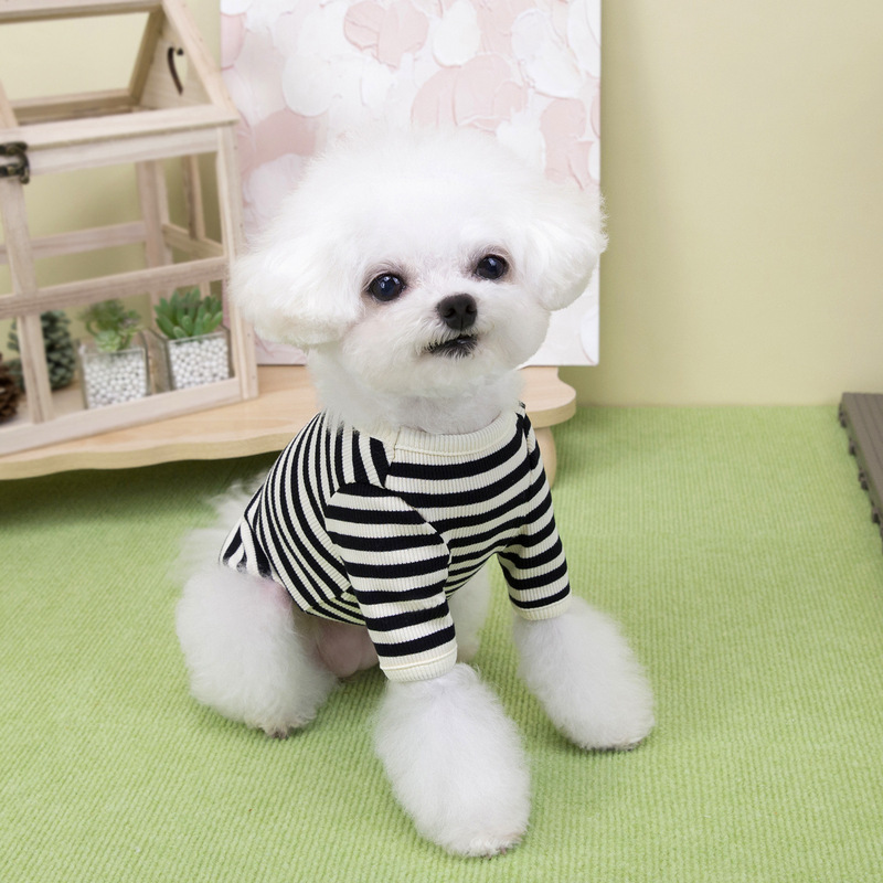 宠物服装小型犬狗衣服猫咪秋冬保暖舒适新款批发25条纹打底衫|undefined